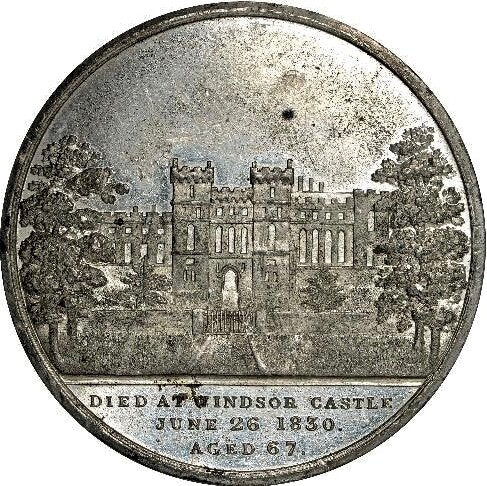 1830 Death of George IV at Windsor Castle 51.5mm white metal E1219 BHM 1391 NEF