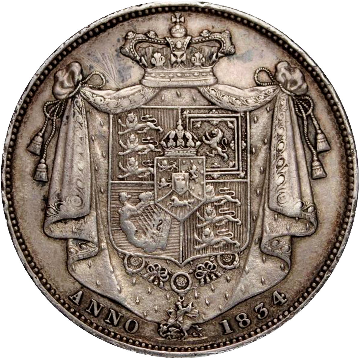 1834 Halfcrown WW in script S3834 ESC 2478 NEF