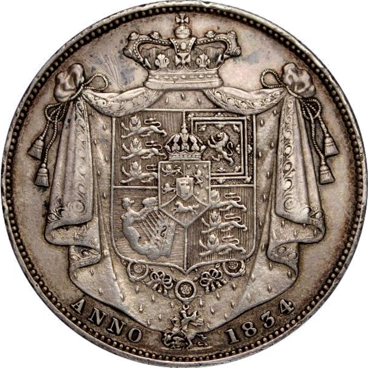 1834 Halfcrown WW in script S3834 ESC 2478 NEF