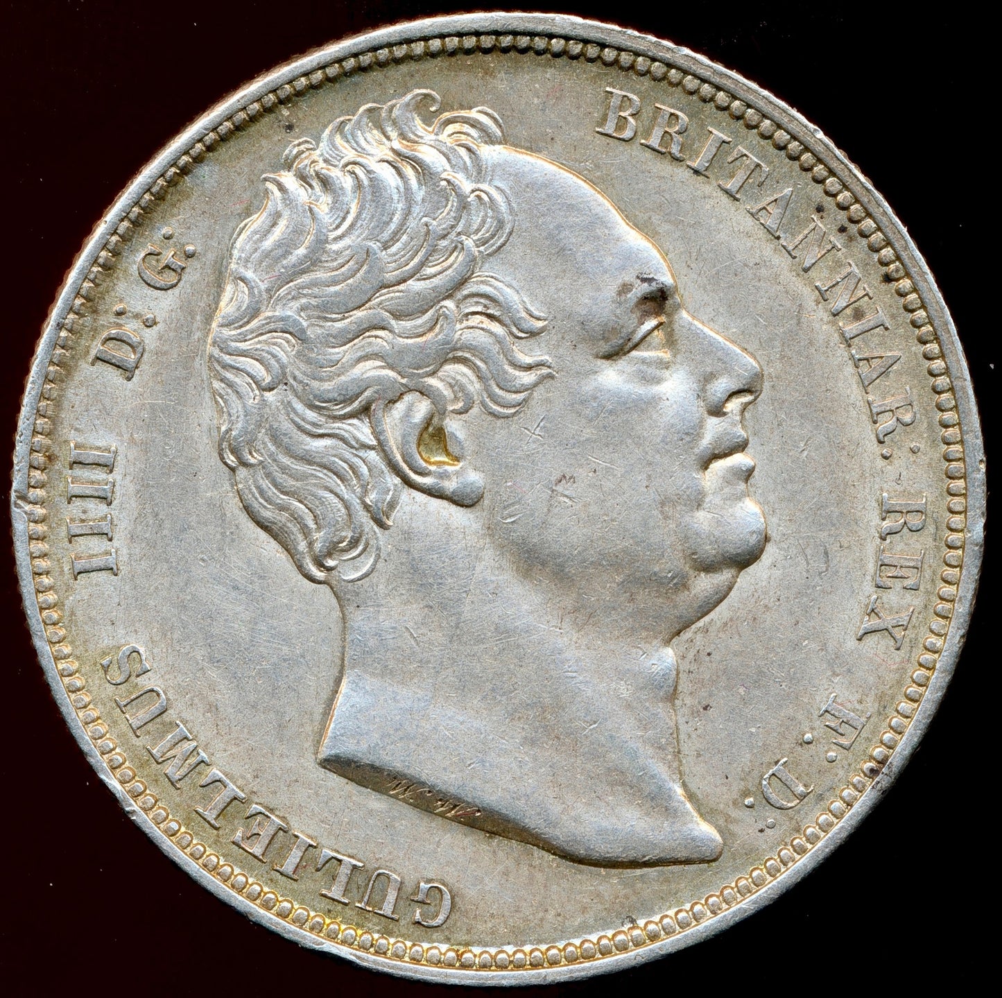 1834 Halfcrown WW in script S3834 ESC 2478 AUNC