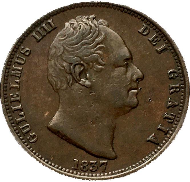 1837 Halfpenny S3847 BMC 1465 NEF