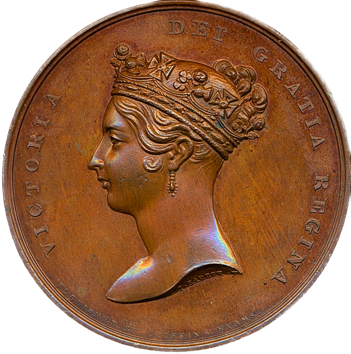 1837 Royal Visit to City of London 61mm bronze medal E1303 BHM 1772
