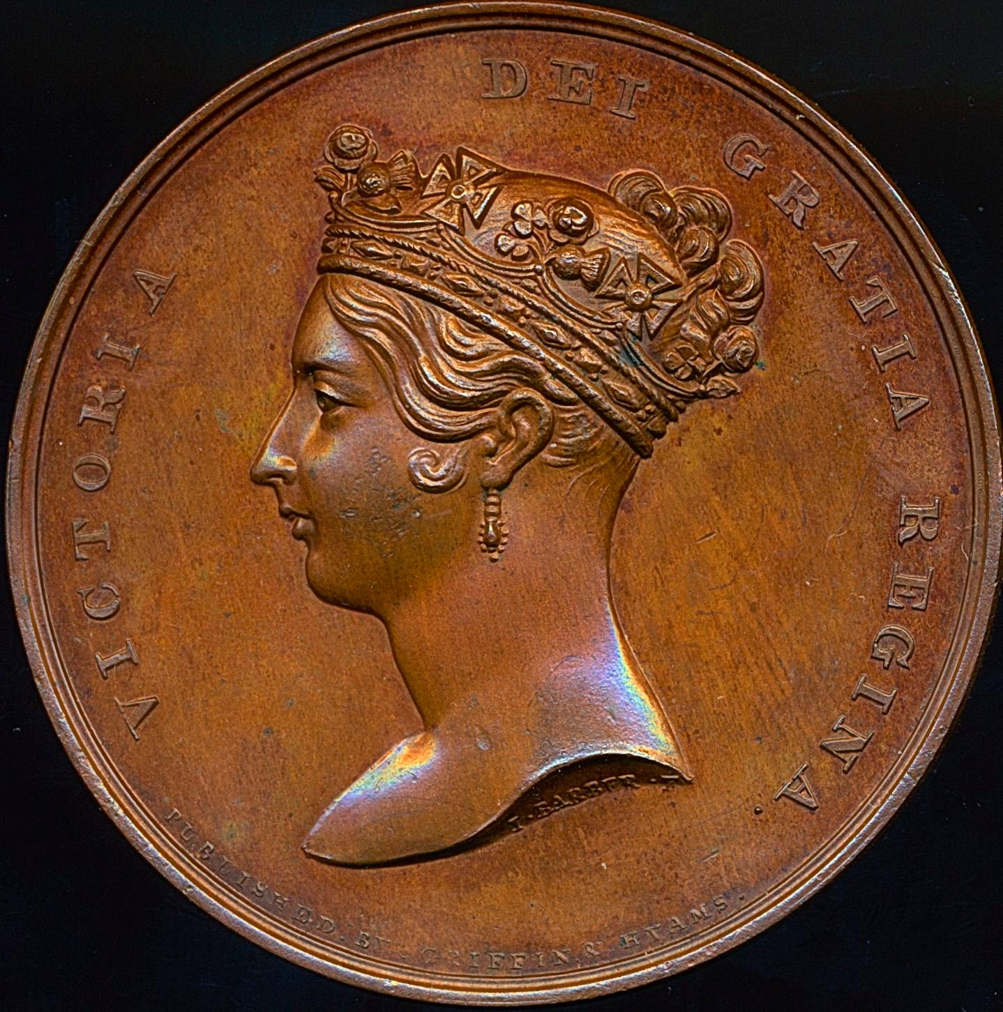 1837 Royal Visit to City of London 61mm bronze medal E1303 BHM 1772