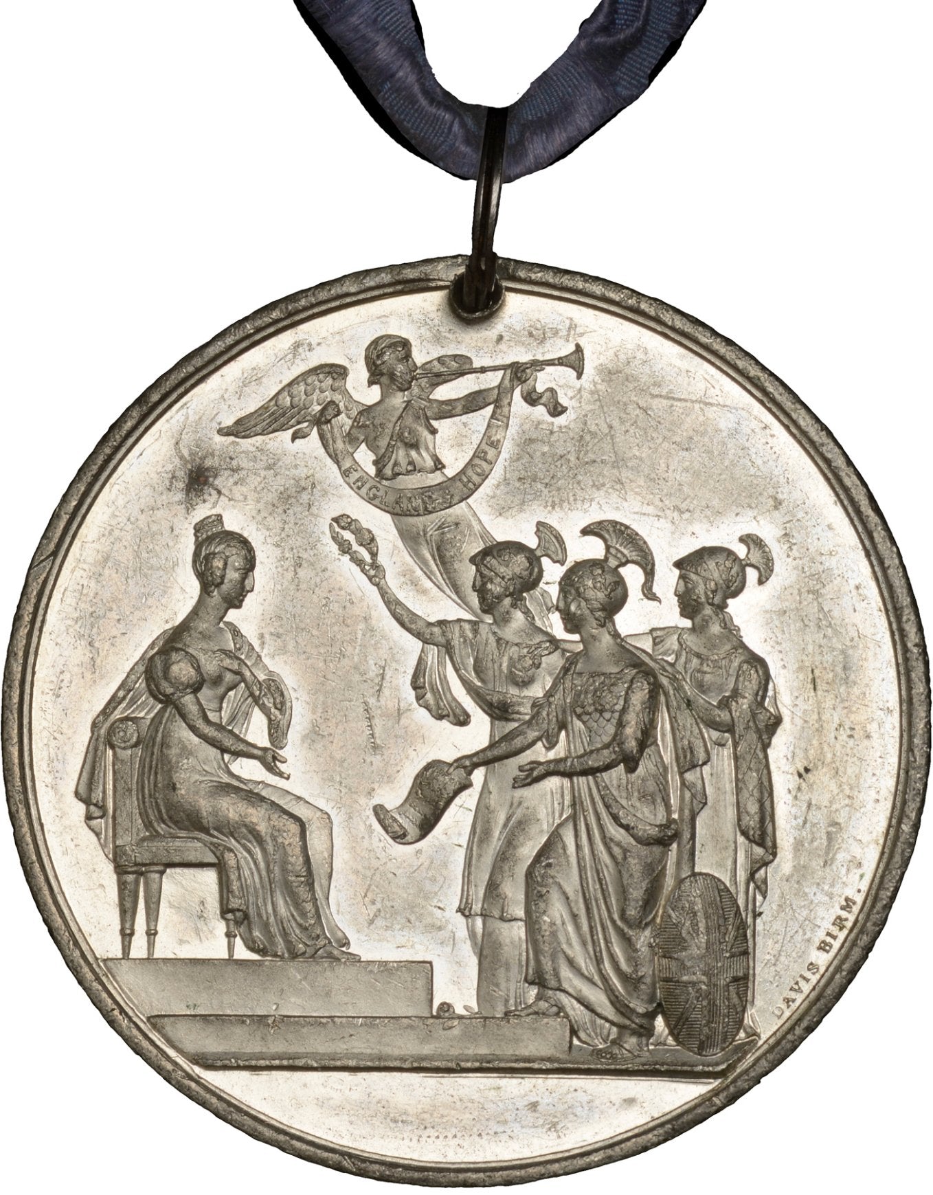 1837 Majority of Princess Victoria 51mm white metal medal BHM 1736