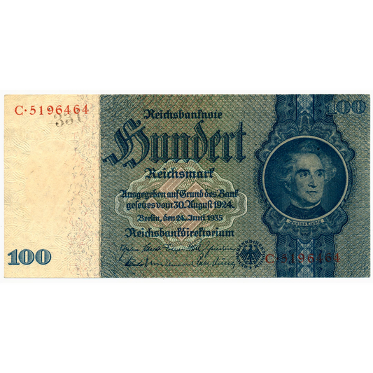 GERMANY P.183b 1935 100 Reichsmark GVF