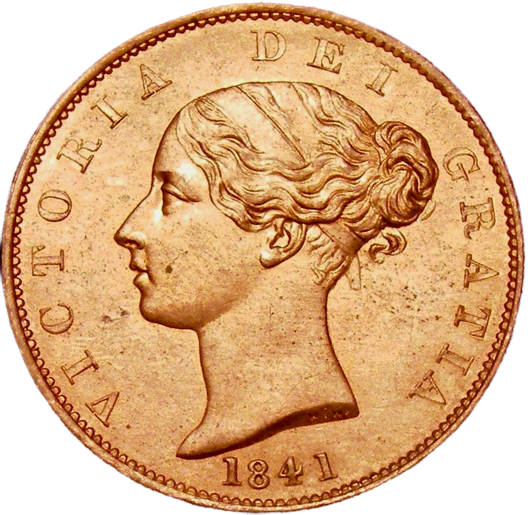 1841 Halfpenny S3949 BMC 1524 DEI Scarce UNC