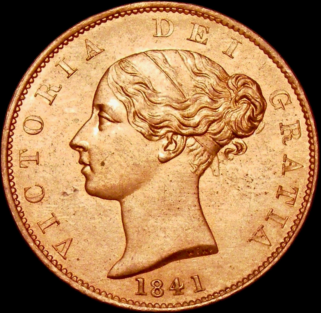 1841 Halfpenny S3949 BMC 1524 DEI Scarce UNC