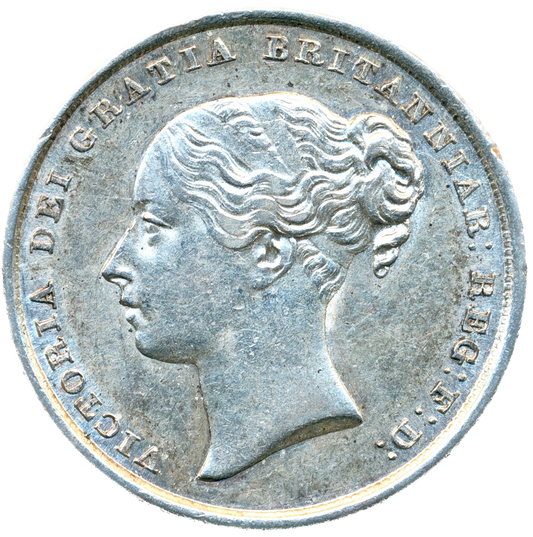 1842 Shilling Second young head S3904 ESC 2987 Scarce AUNC