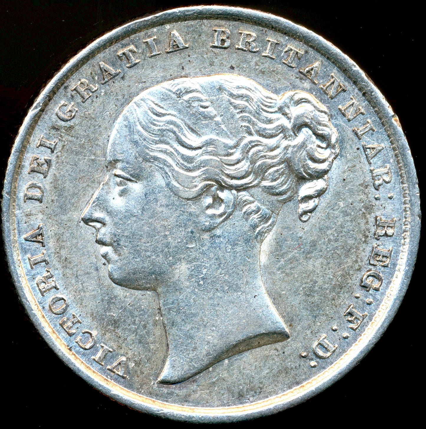 1842 Shilling Second young head S3904 ESC 2987 Scarce AUNC