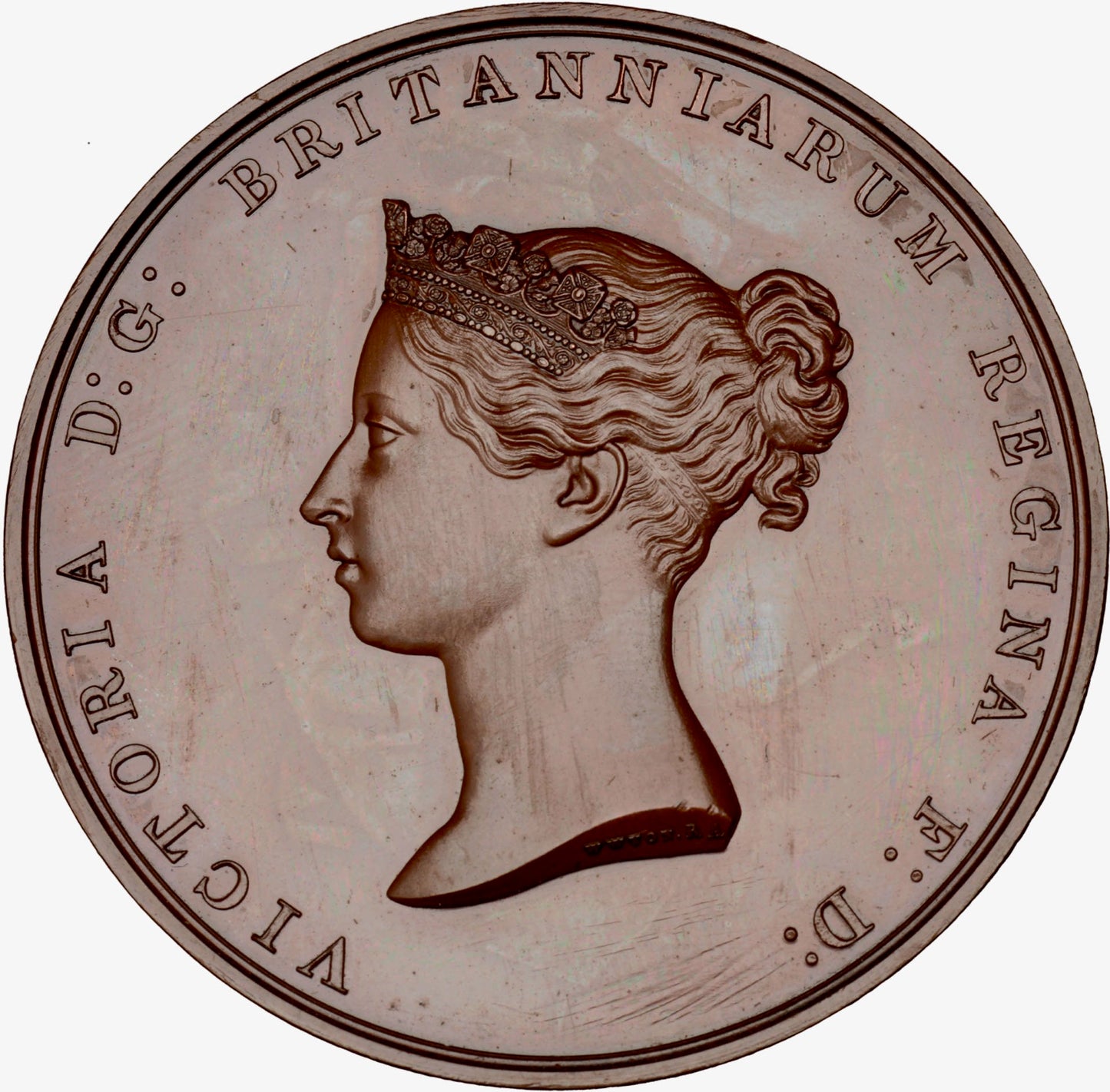 1842 Foundation of the new Royal Exchange 45mm bronze medal by W Wyon BHM 2078