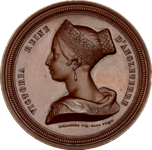 1843 Queen Victoria visit to Ghent 54mm bronze medal Very rare