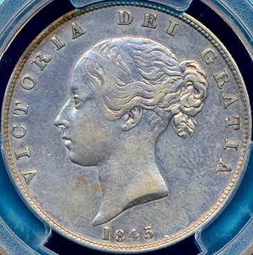 1845/3 Halfcrown S3888 ESC 2723 Rare GVF XF Details