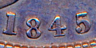 1845/3 Halfcrown S3888 ESC 2723 Rare GVF XF Details