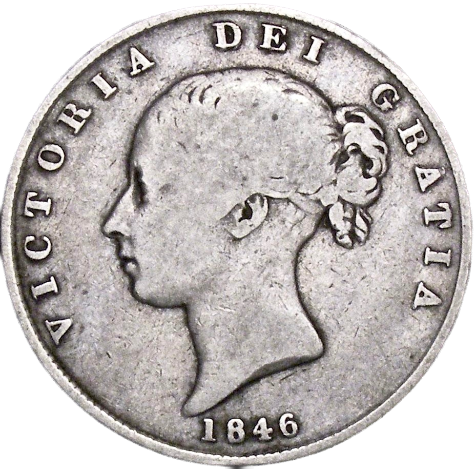 1846 8 over 6 Halfcrown S3888 ESC 2725 rare VG