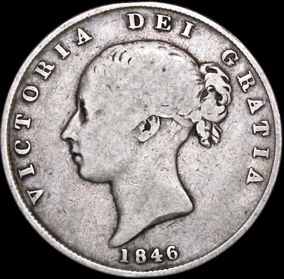 1846 8 over 6 Halfcrown S3888 ESC 2725 rare VG