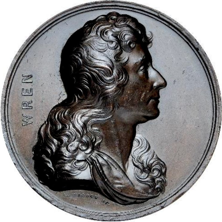 1846 Sir Christopher Wren Art Union of London 58mm copper medal BHM 2232 E1411