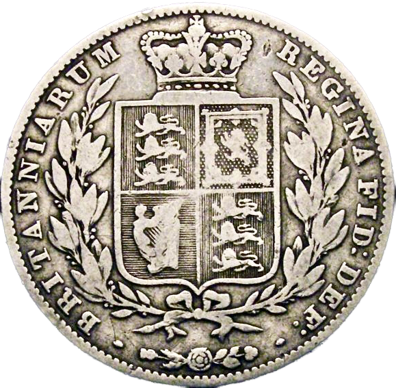 1848 Halfcrown Unaltered date S3888 ESC 2726 Extremely rare (R3) VG