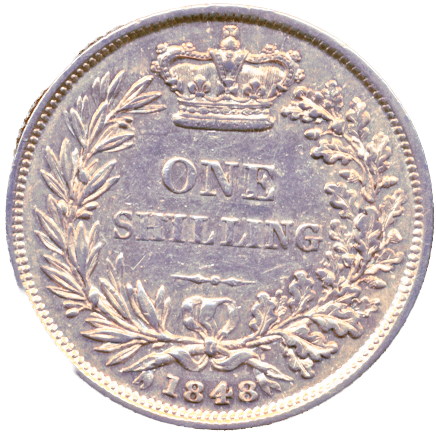 1848/6 Shilling Second young head S3904 ESC 2994 Very rare (R2) GVF