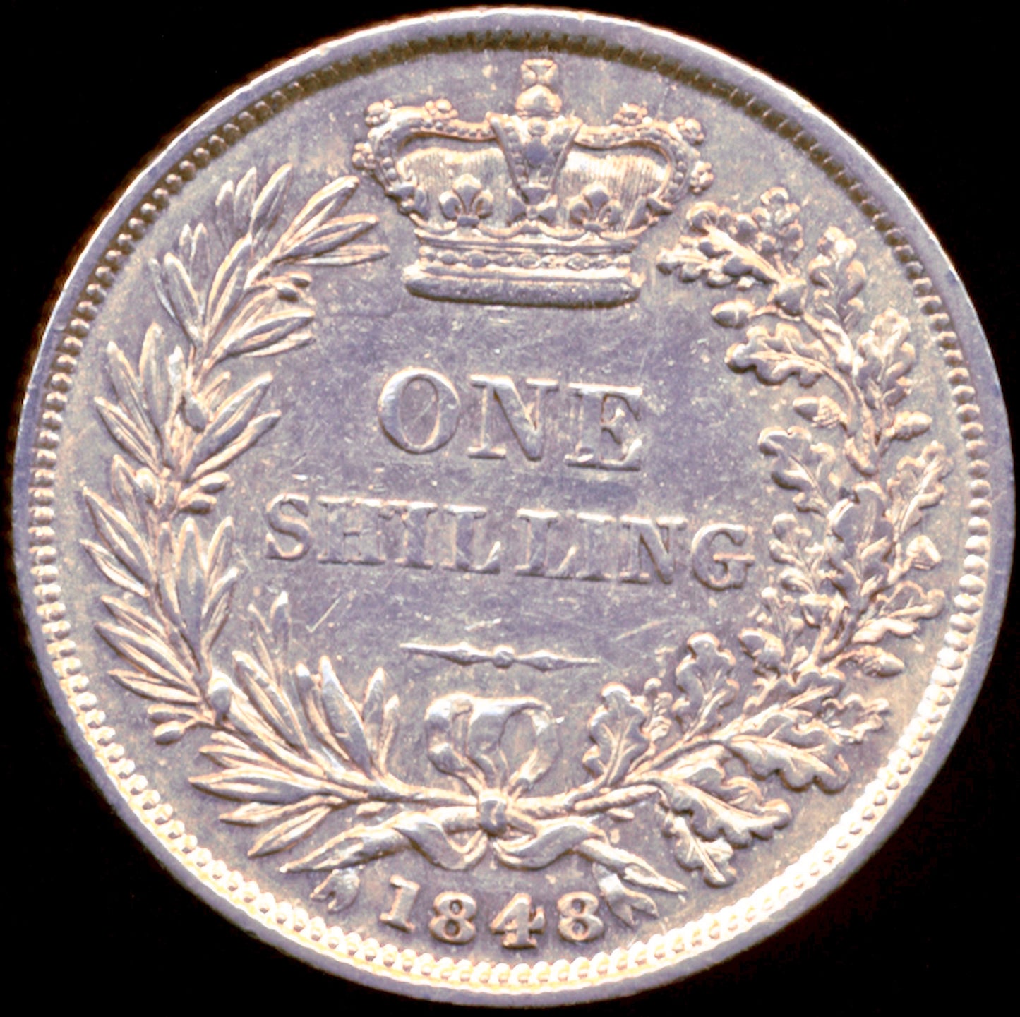 1848/6 Shilling Second young head S3904 ESC 2994 Very rare (R2) GVF