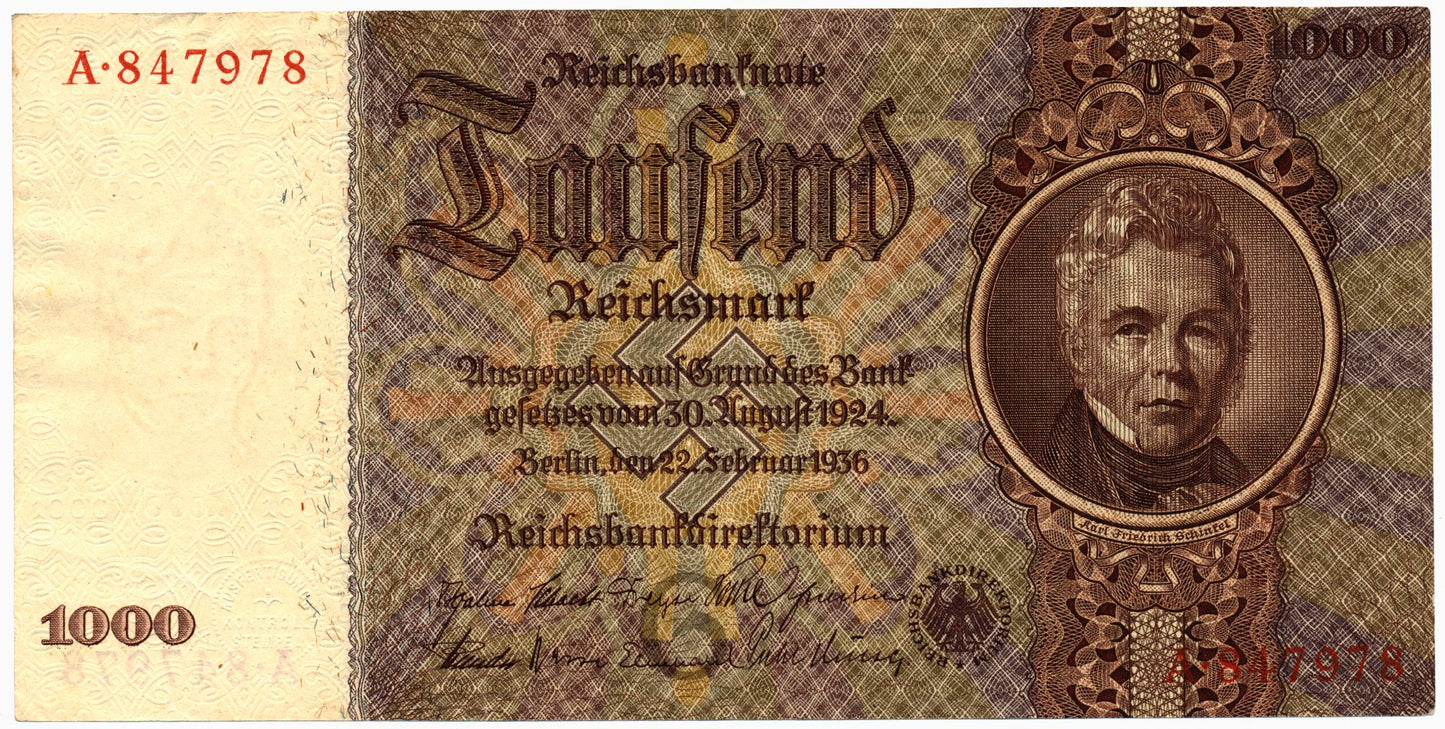 GERMANY P.184 1936 1000 Reichsmark AUNC