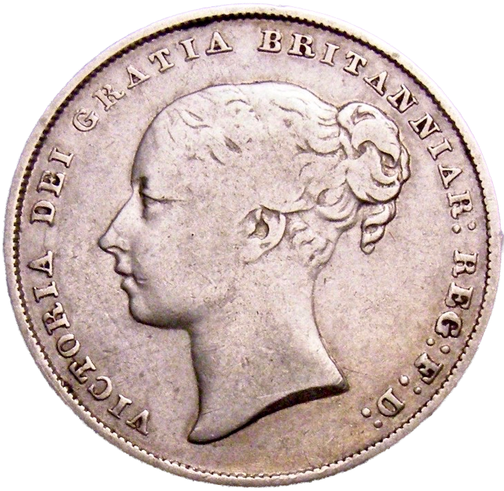 1850 Shilling Second young head S3904 ESC 2996 Extremely rare (R3) F/GF
