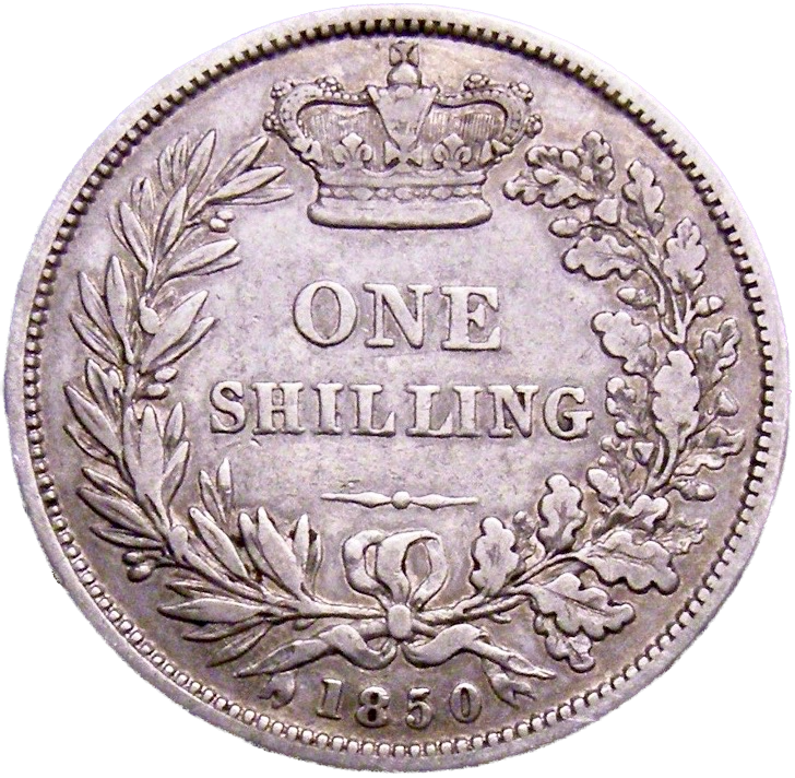 1850 Shilling Second young head S3904 ESC 2996 Extremely rare (R3) F/GF