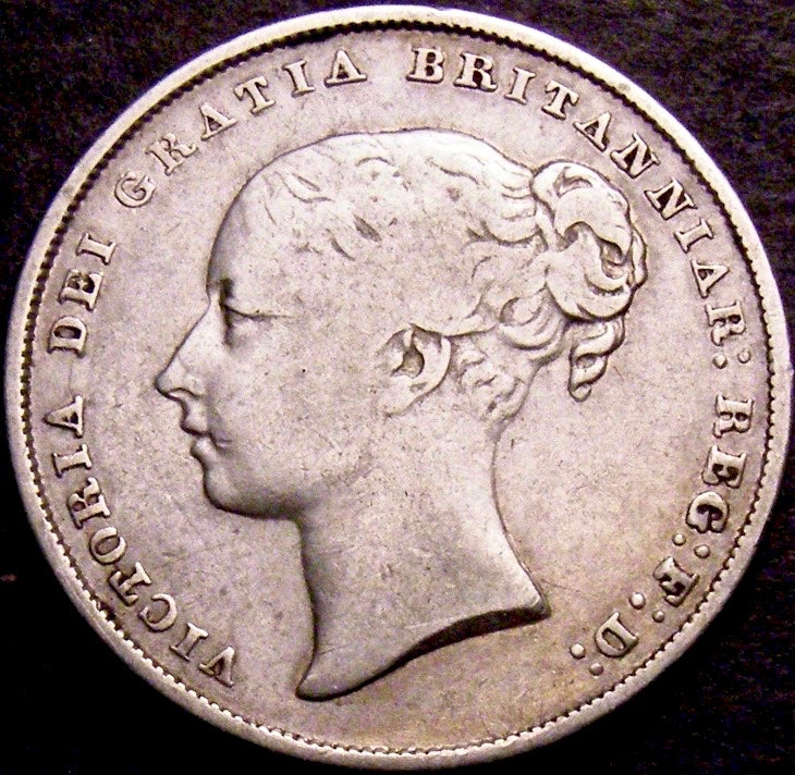 1850 Shilling Second young head S3904 ESC 2996 Extremely rare (R3) F/GF