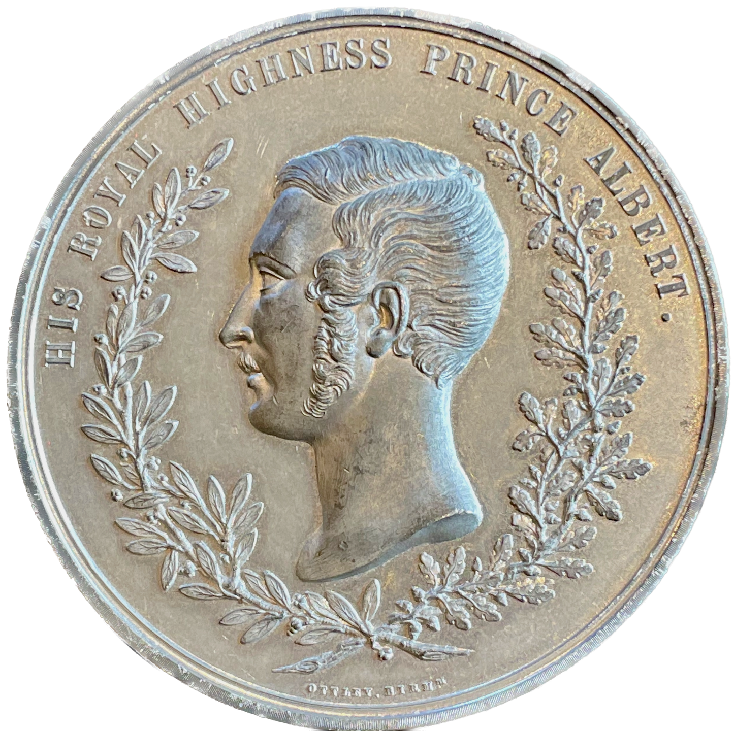 1851 Great Exhibition 74mm white metal medal by T Ottley Very Rare RR BHM 2446 E1461 AUNC