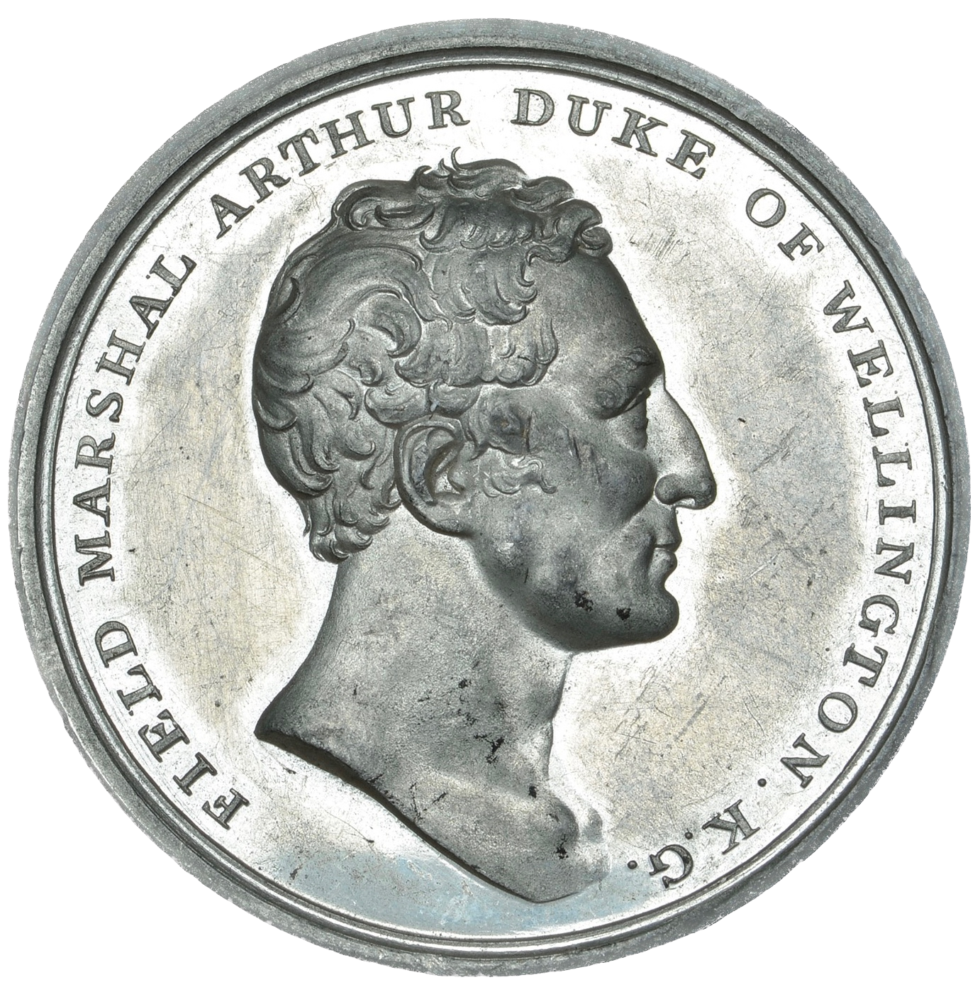 1852 Death of Wellington 41mm white metal medal Very Rare BHM 2493 NEF
