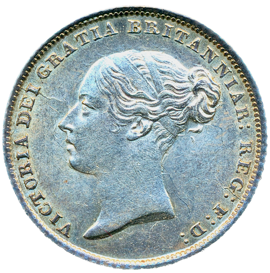1855 Sixpence First young head S3908 ESC 3193 Scarce AUNC