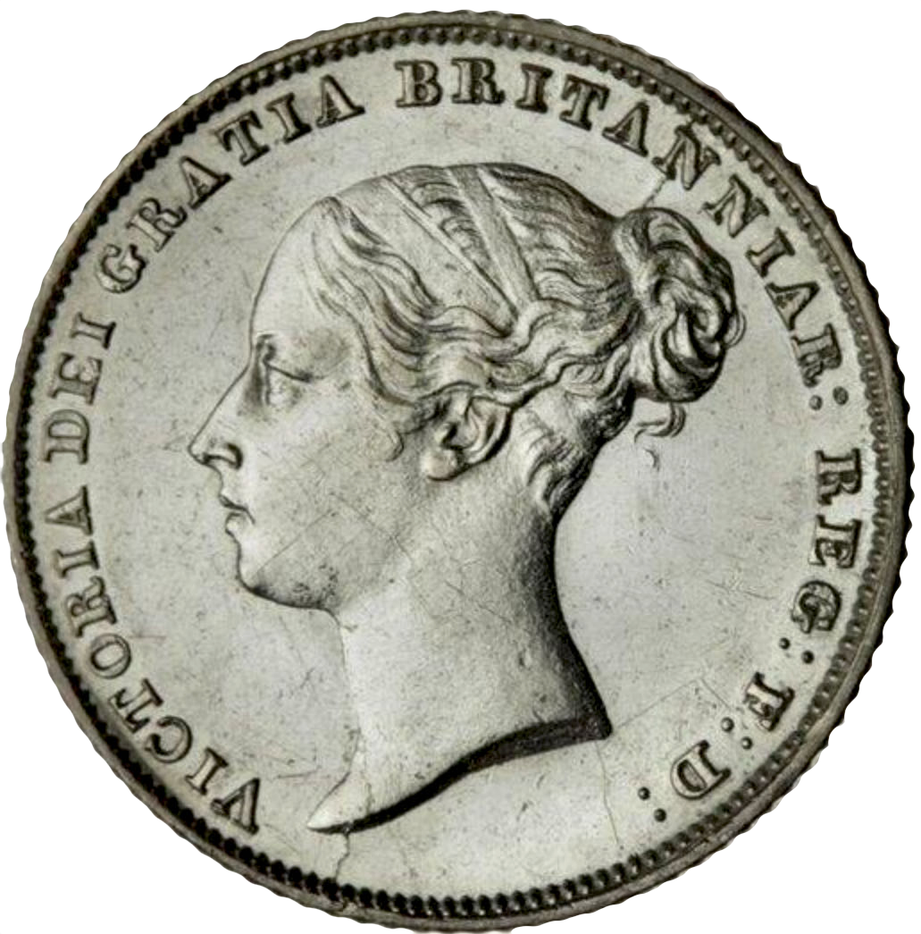 1857 Sixpence First young head S3908 ESC 3199 Rare AUNC