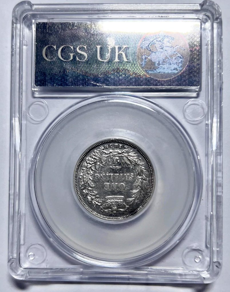 1858/6 Shilling Second young head S3904 ESC 3012 Rare (R?) CGS25