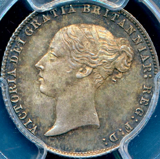 1858 Sixpence First young head Wide date S3908 ESC 3200 Very rare (R2) Choice UNC MS65