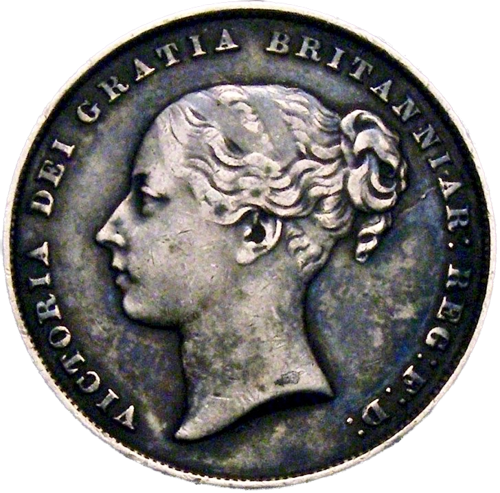 1859/8 Shilling Second young head S3904 ESC 3016 Extremely rare (R3) GF
