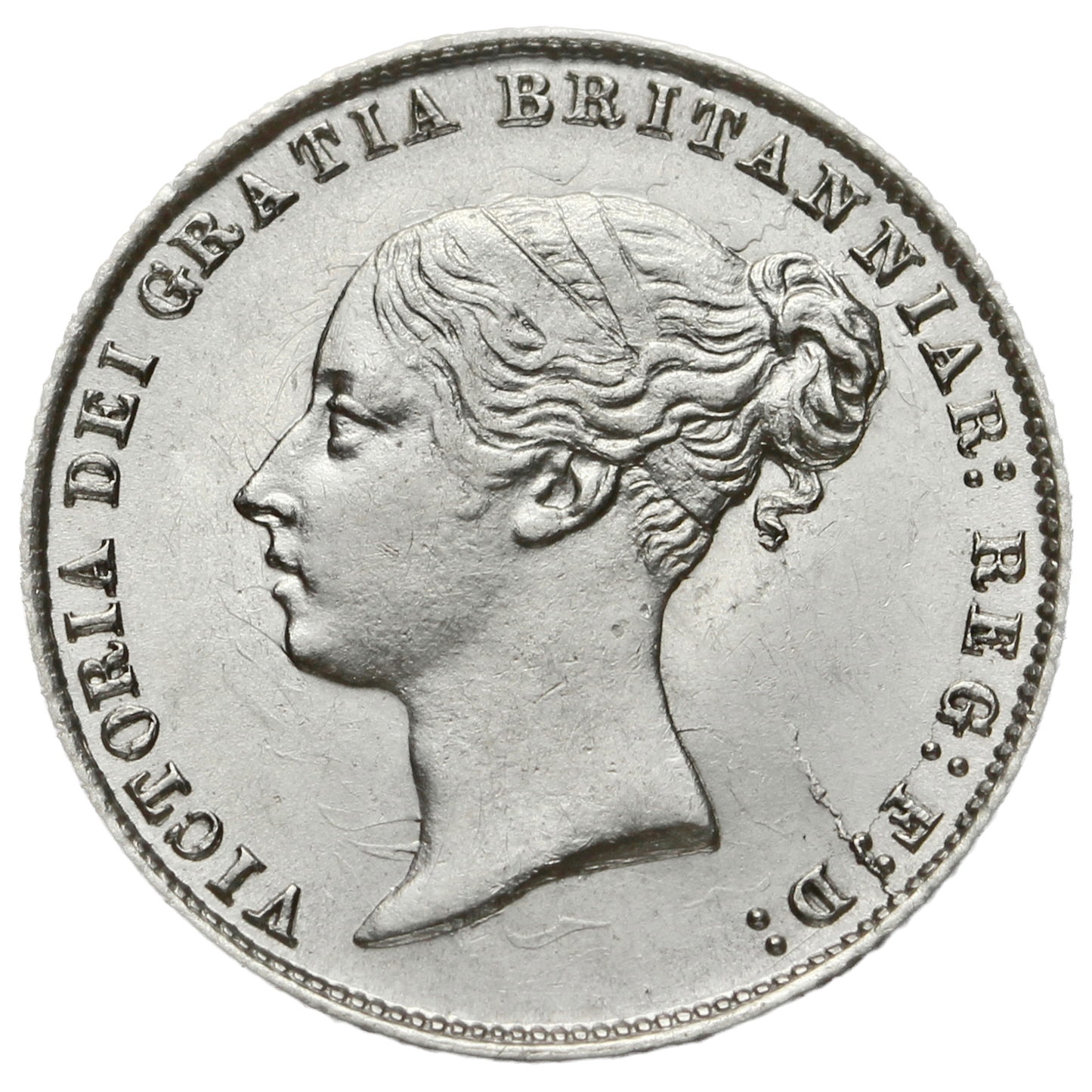 1859 Sixpence First young head S3908 ESC 3203 Rare GEF