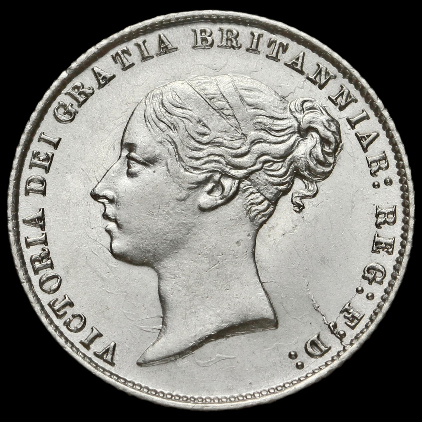 1859 Sixpence First young head S3908 ESC 3203 Rare GEF