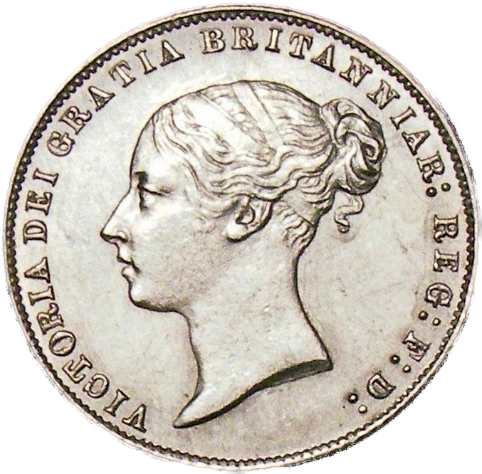 1860 Sixpence First young head S3908 ESC 3205 Rare UNC
