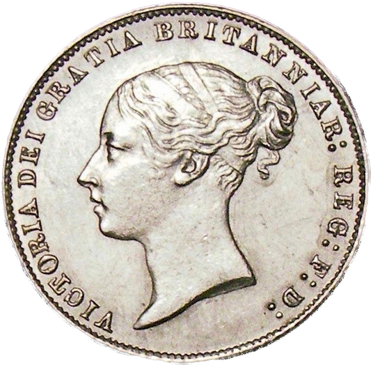 1860 Sixpence First young head S3908 ESC 3205 Rare UNC