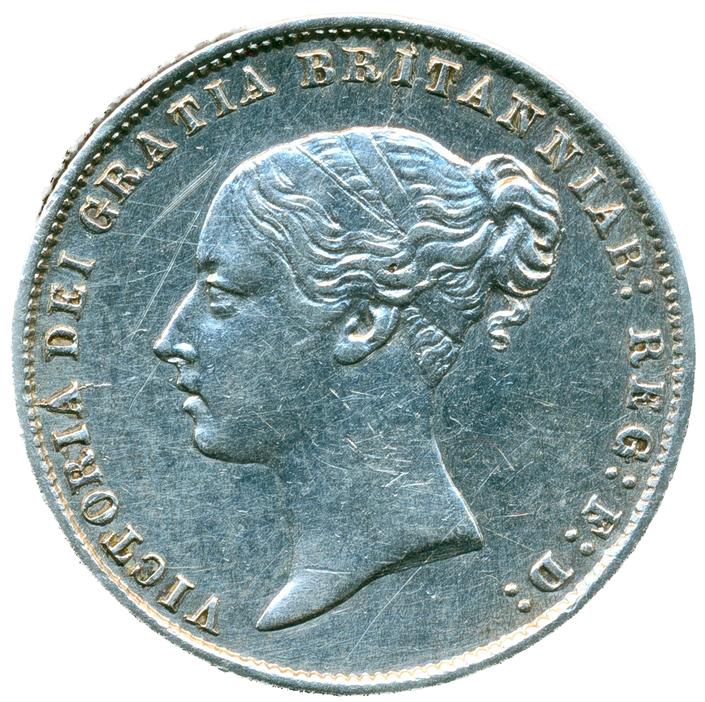 1860 Sixpence First young head Small 6 S3908 ESC 3206 Rare NEF