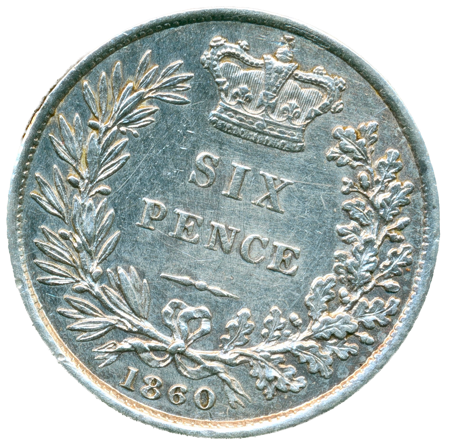 1860 Sixpence First young head Small 6 S3908 ESC 3206 Rare NEF