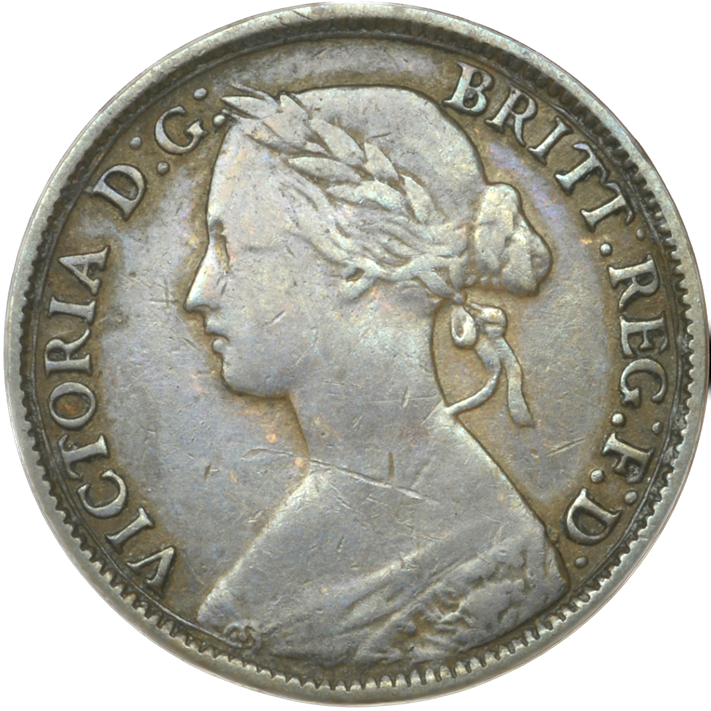 1860 Farthing S3958 F 498 Toothed/Beaded border mule Very rare (R2) F