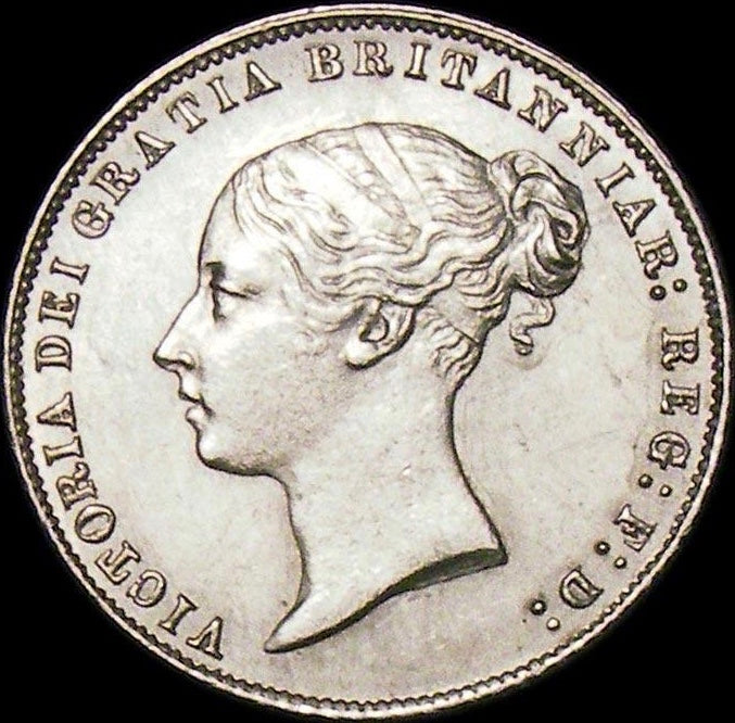 1860 Sixpence First young head S3908 ESC 3205 Rare UNC