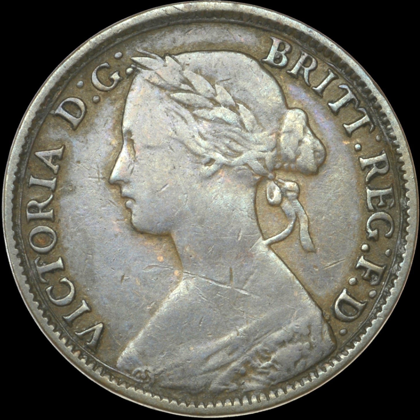 1860 Farthing S3958 F 498 Toothed/Beaded border mule Very rare (R2) F