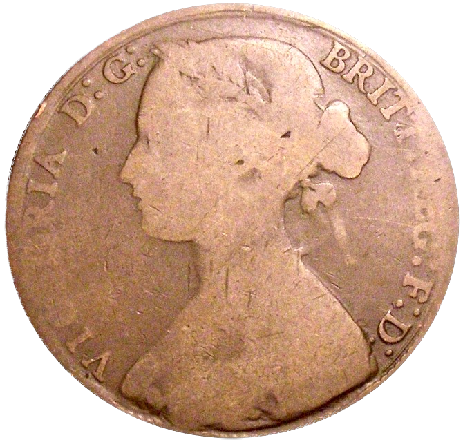 1861 Penny S3954 F28 Obv 5 Rev G Excessively rare (R18) Fair
