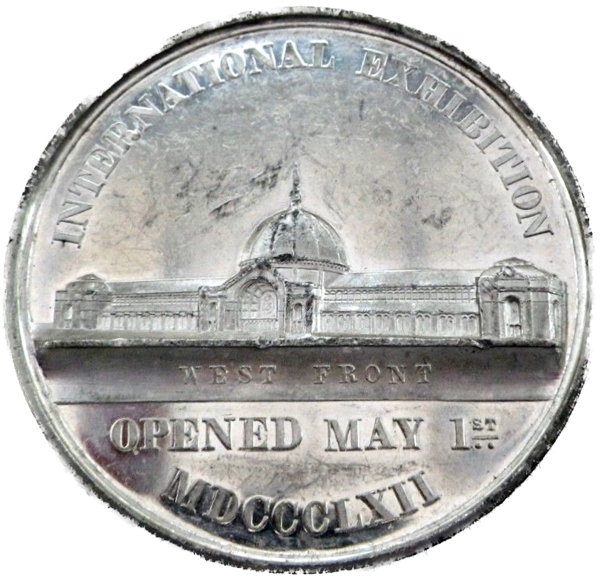 1862 International Exhibition 50mm white metal medal by Pinches BHM 2739 AEF