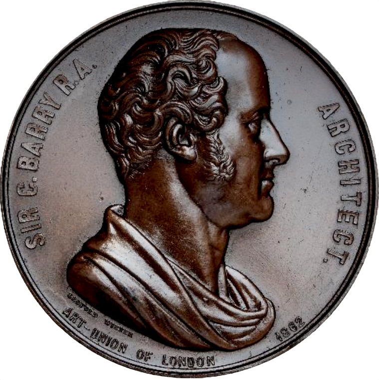 1862 Sir Charles Barry Art Union of London 59.5mm bronze medal BHM 2712 E1558