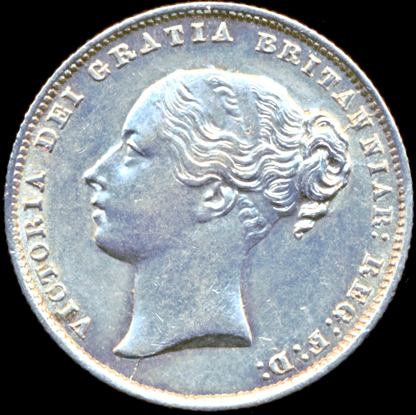 1862 Shilling Second young head S3904 ESC 3021 Very rare (R2) UNC