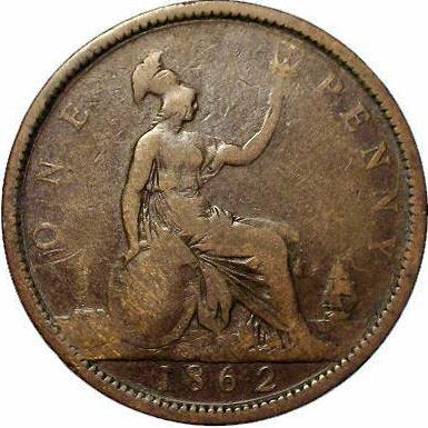 1862 8 over 6 Penny S3954 F39A Obv 6 Rev G Excessively rare (R18) NF
