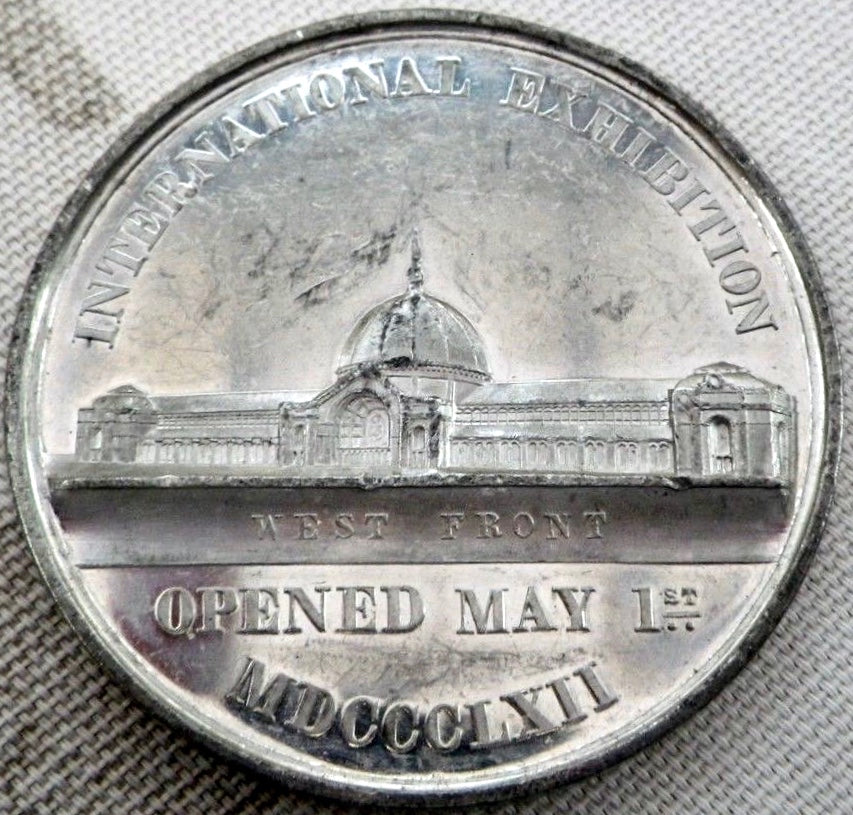 1862 International Exhibition 50mm white metal medal by Pinches BHM 2739 AEF