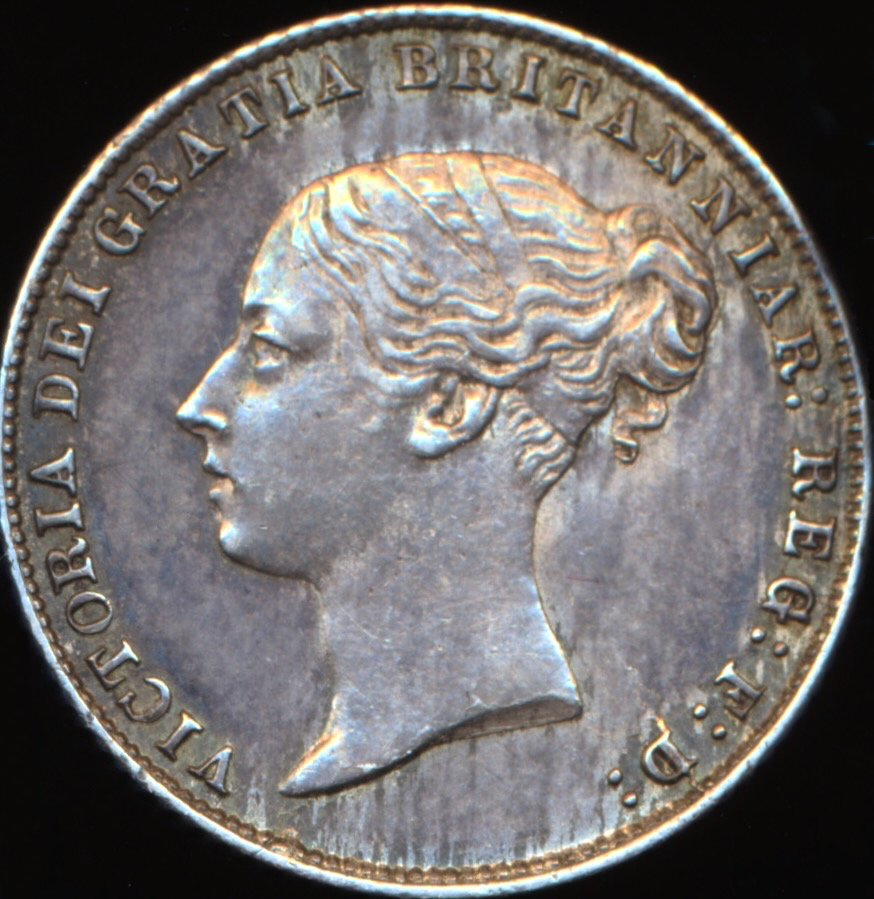 1865 Sixpence First young head die 6 S3909 ESC 3212 Rare EF